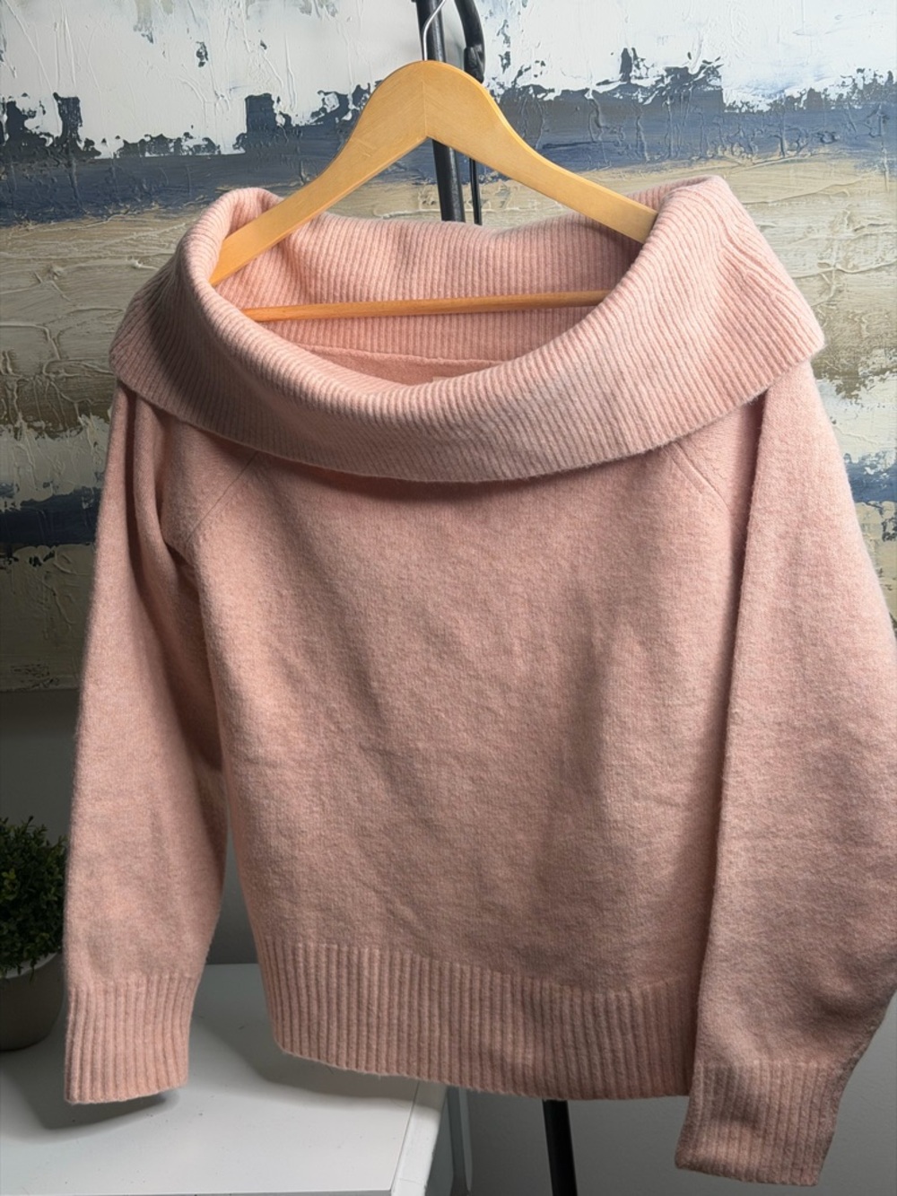 Lucky Brand Blush Pink Cowl Neck Sweater